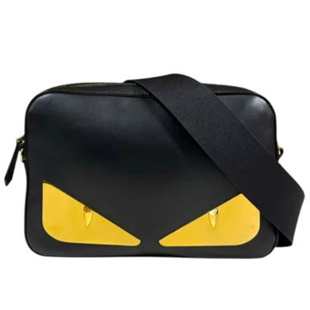 Fendi Bag Bugs Monster Shoulder Leather Black